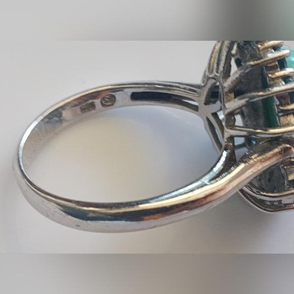 Sterling Silver Sleeping Beauty Turquoise Swiss Blue Topaz Ring - Picture 14 of 16